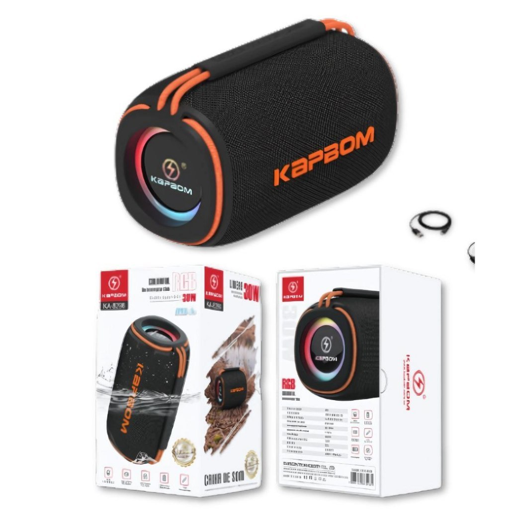 New Caixa De Som Bluetooth KA-8296 30W A Prova Dagua