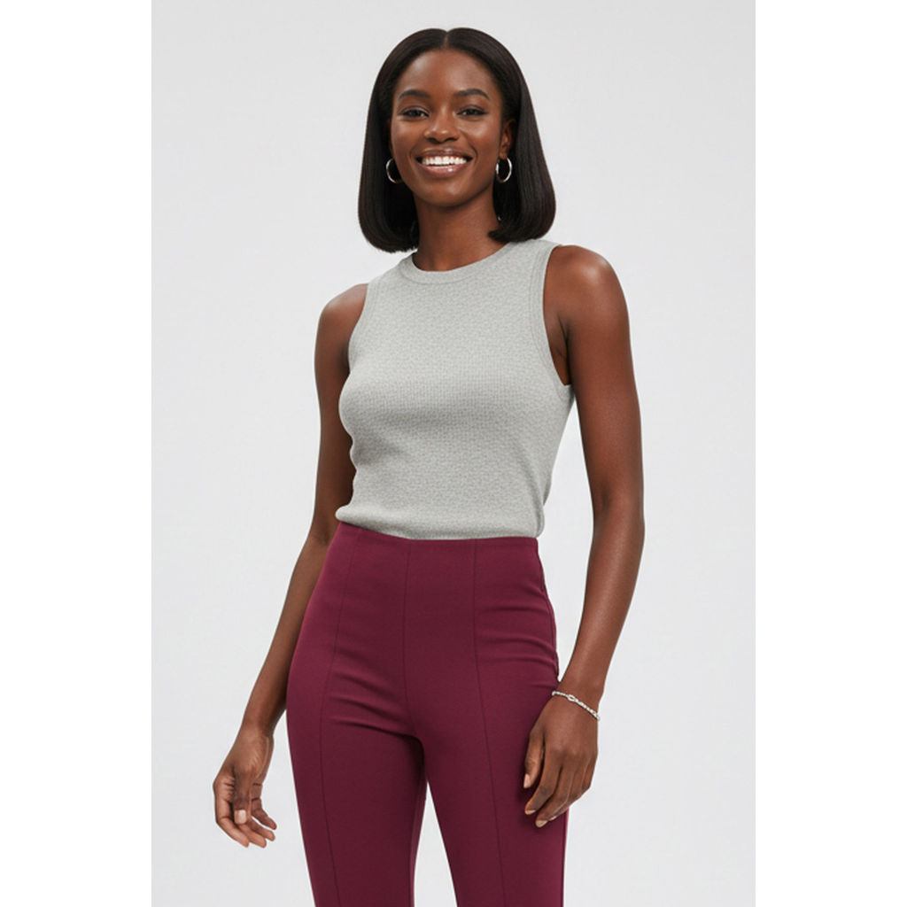 Regata Alças Largas Feminina Marialícia Cinza em Oferta na Shopee