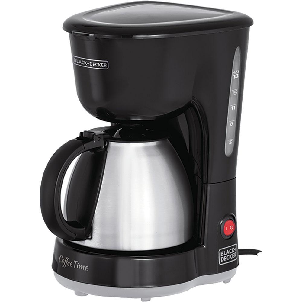 Cafeteira Elétrica 18 Xícaras Black & Decker CM15 com Jarra Inox Preta e Prata 127V em Oferta na Shopee