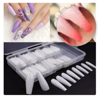 Unhas Postiças Realista kit com 100 Unidades Manicure Alongamento em Oferta na Shopee