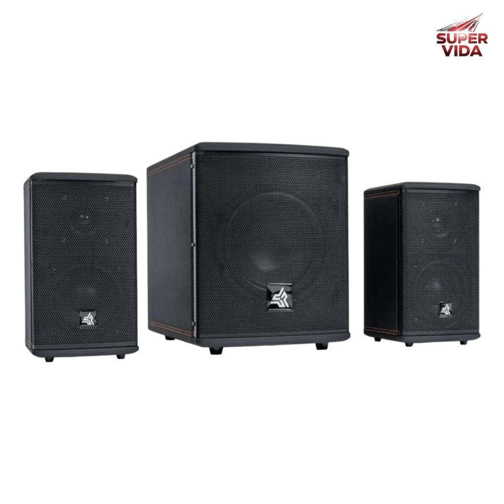 Knup Caixa de Som Subwoofer 240W RMS Bluetooth USB Bivolt 8 Polegadas Home Theater KP-RO846