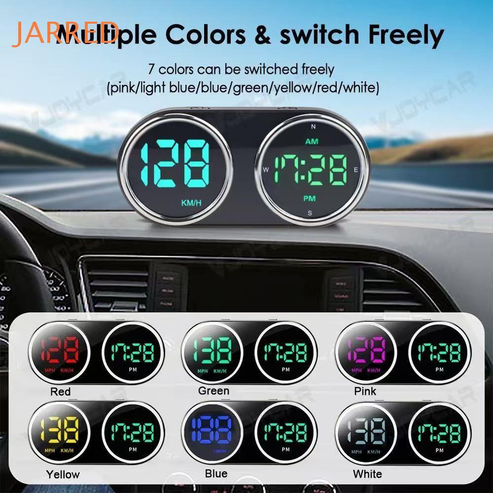 JARRED HUD Car Head Up Display , Plug & Play Velocímetro Digital De Carro GPS Com Comutação De 7 Cores , Plástico