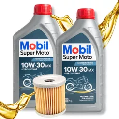 Kit Troca de Óleo E Filtro P/ Dafra Nh 300 Mobil 10w30