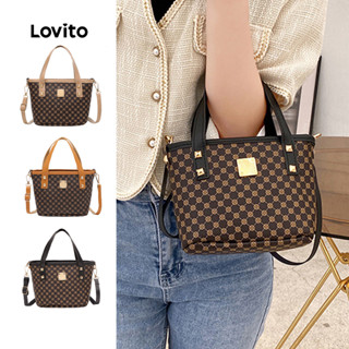Lovito  Bolsa de Ombro Pequena Casual para Mulheres com Contraste de Acabamento LFA110105 em Oferta na Shopee