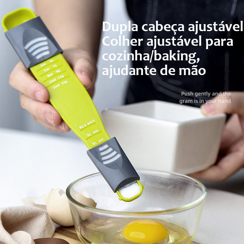 Colher de Medida Retrátil para Cozinha 9 Medidas de 0,5g a 13g | Ideal para Bolos e Cozimento