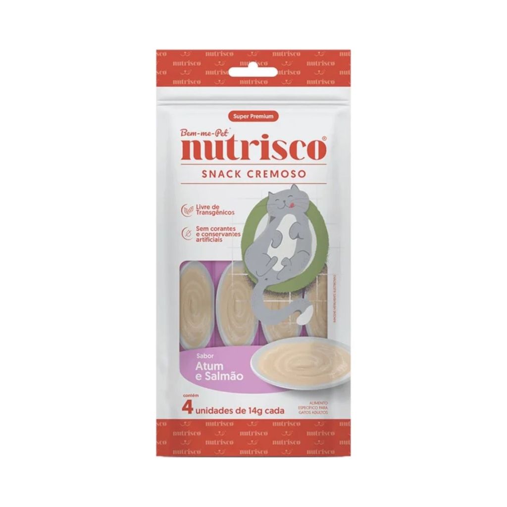 Petisco Cremoso Snack Nutrisco para Gatos Atum e Salmão 56g