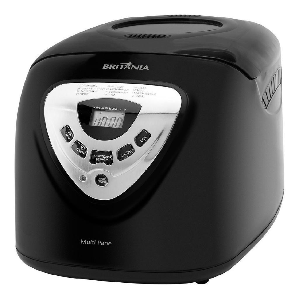 Panificadora Multipane 12 Programações Com Função Timer E Antiaderente Potência De 650 W Cor Preto Britânia 127v