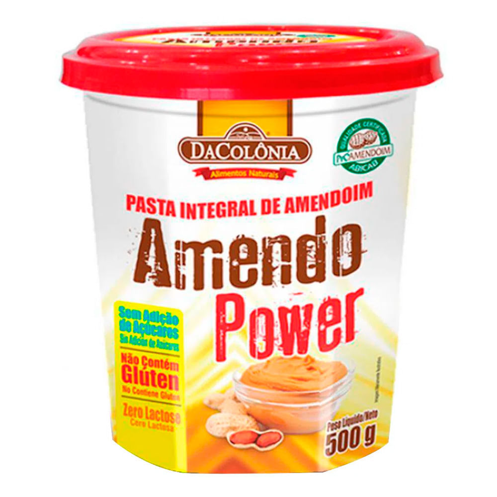 Pasta de Amendoim DaColônia Amendo Power Crunchy 500g em Oferta na Shopee