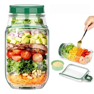 Copo Pote de Salada Portátil com Compartimento de Molho Marmita Saudável para Almoço