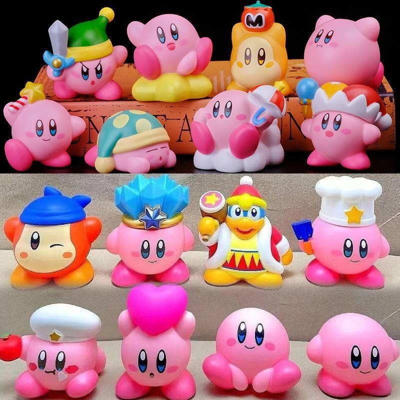 8 Pçs/Set 5-8cm Anime Japonês Jogo Estrela Kirby, Waddu, Didi King, Pop Star PVC Action Figure Modelo Brinquedo MIM6