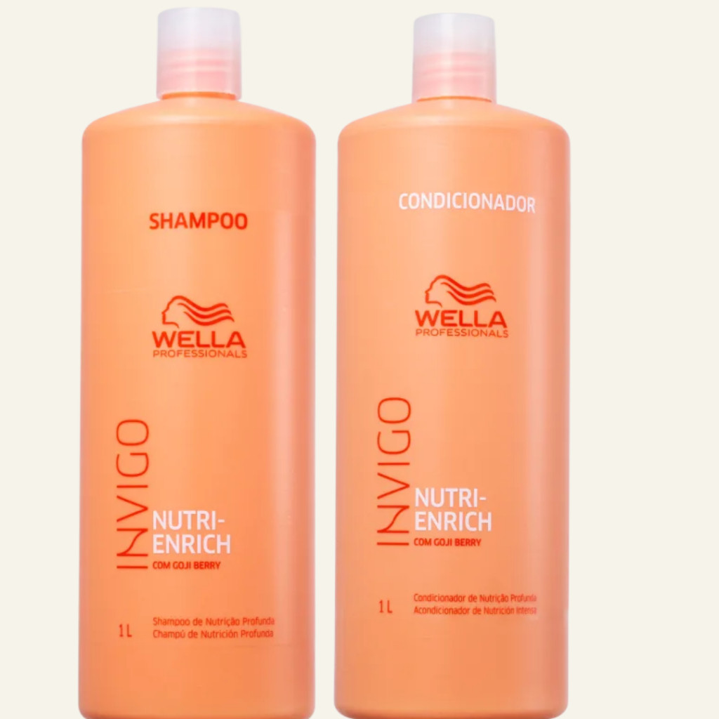 Kit Wella Invigo Enrich Shampoo 1L + Condicionador 1L.