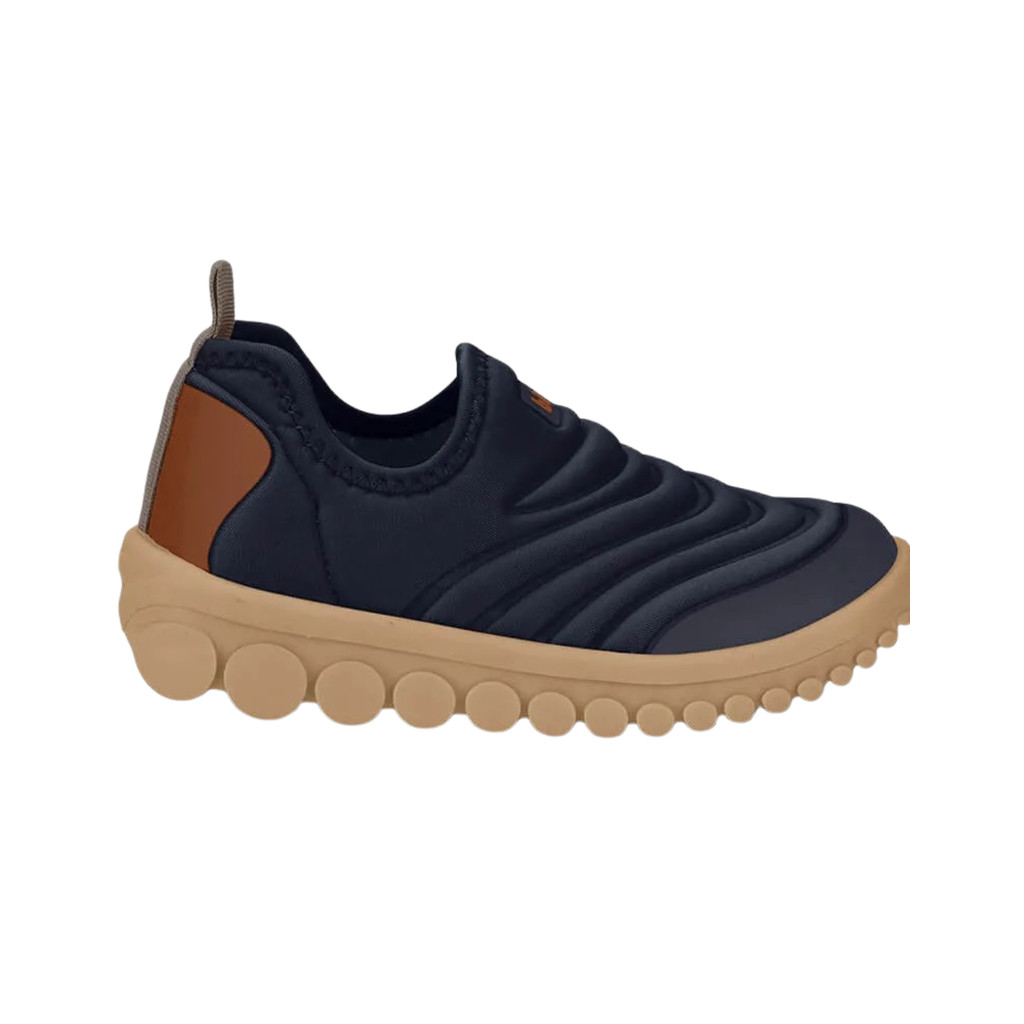 Tênis Infantil Escolar Menino Bibi Roller 2.0 Azul Marinho Com Marrom Leve Confortável Original