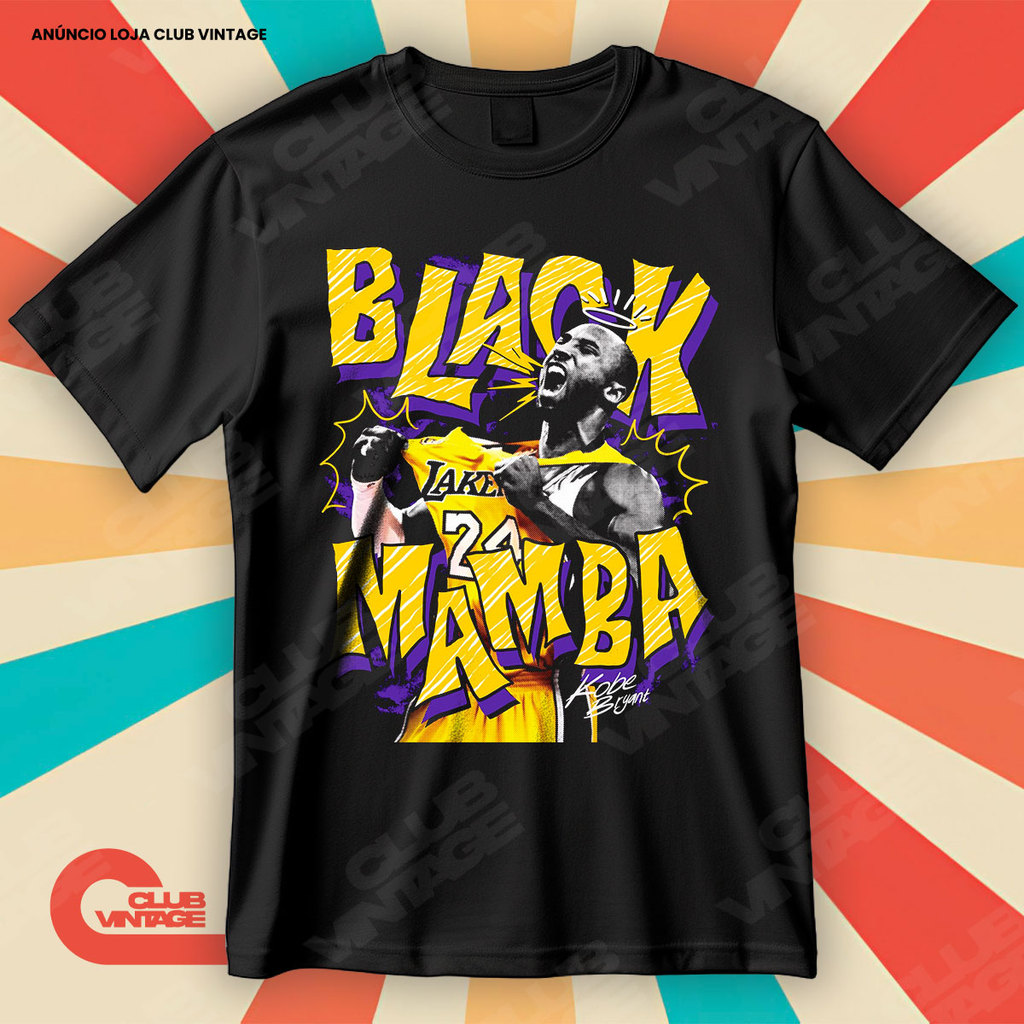 Camiseta Black Mamba Kobe Basquete Blusa Camisa Esporte 100% Algodão