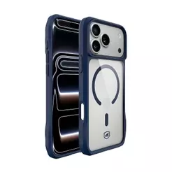 Gshield Capa Case Octacore Transparente com Bordas Azuis em Policarbonato Rígido com Magsafe para iPhone 17 Pro Max