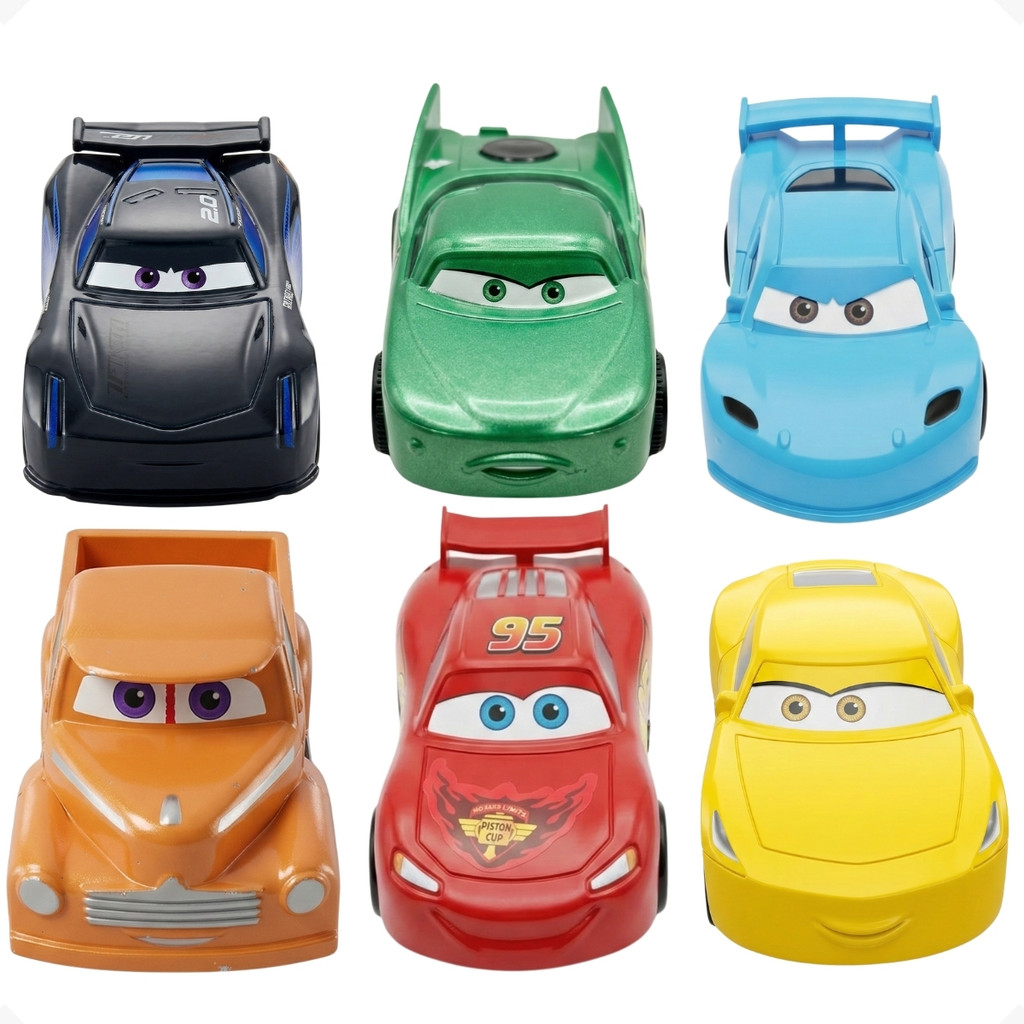 Kit 6 Carros De Brinquedo Com Fricção Infantil Masculino Relâmpago Mcqueen Carros 3