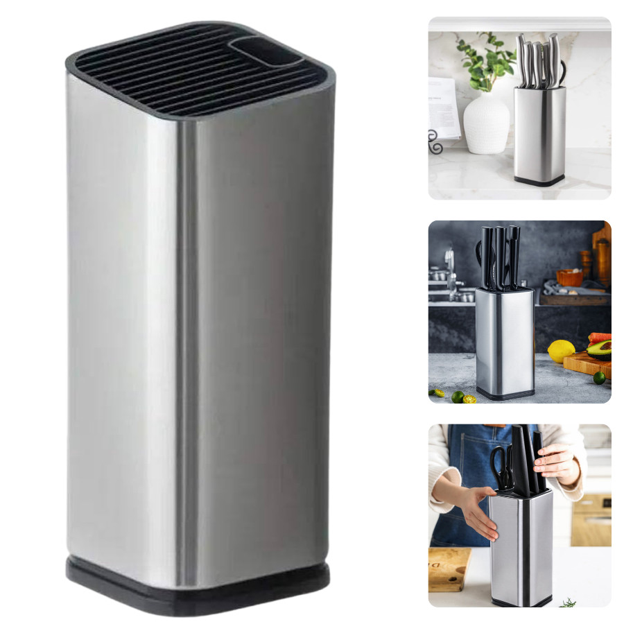 Cepo Organizador Porta Facas Cutelos Escorredor Talheres Cortante Aço Inox Cozinha Churrasco