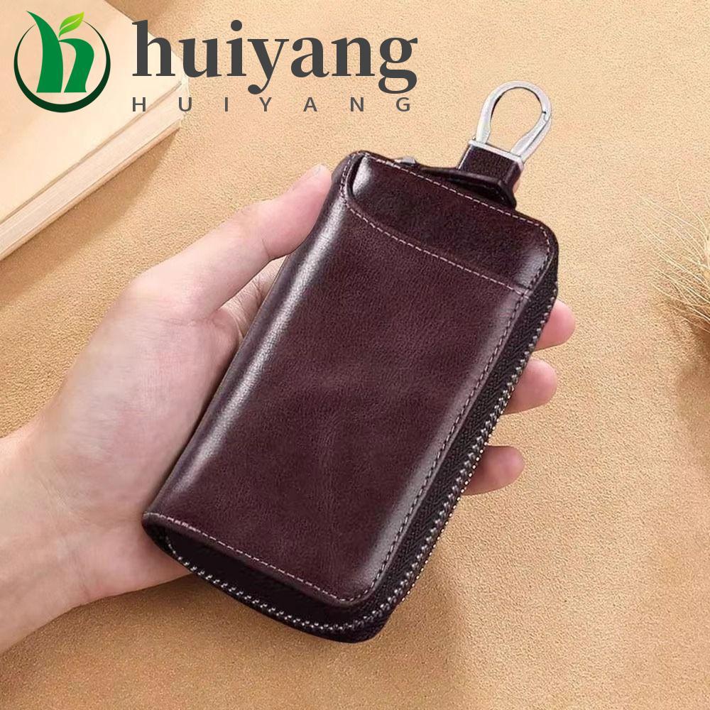 Bolsa Organizadora De Chaves HUIYANG , Carteira Retrô De Chave De Carro Fashion , Portátil De Armazenamento Com Zíper De