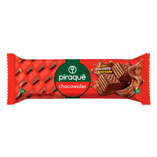 Biscoito Wafer Piraquê Chocowafer Recheio e Cobertura Chocolate 100,8g em Oferta na Shopee