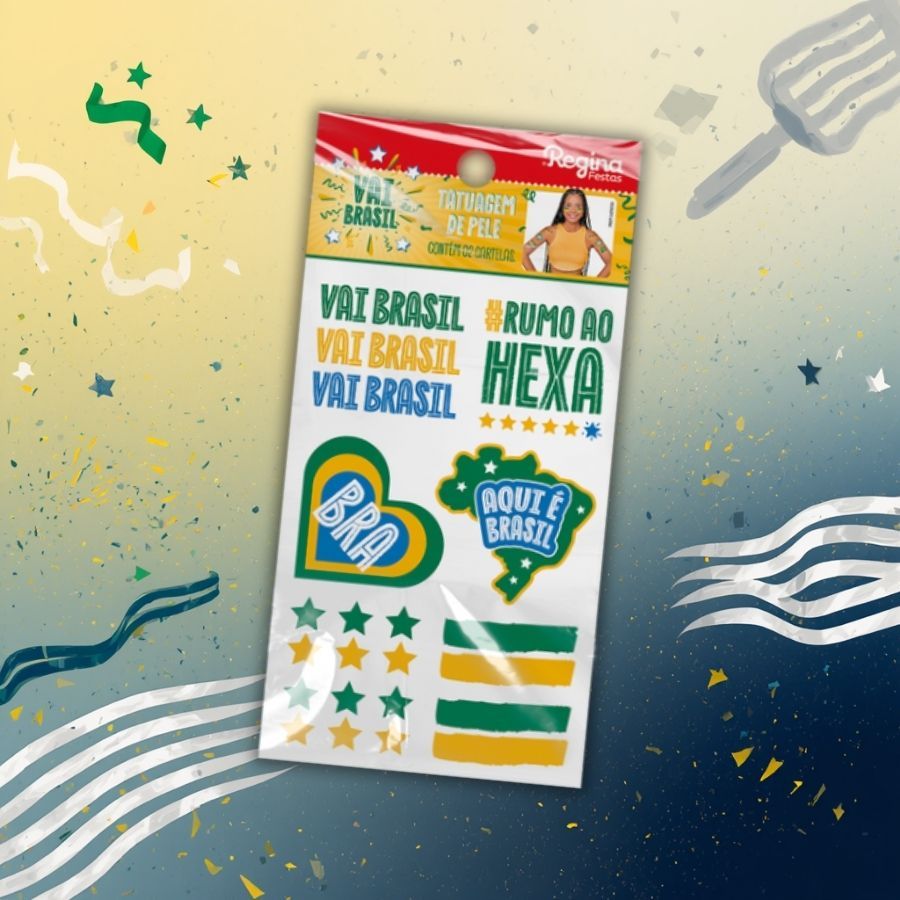 Tatuagem Temporária Para Pele - Copa do Mundo - 12 unidades - Regina - Rizzo