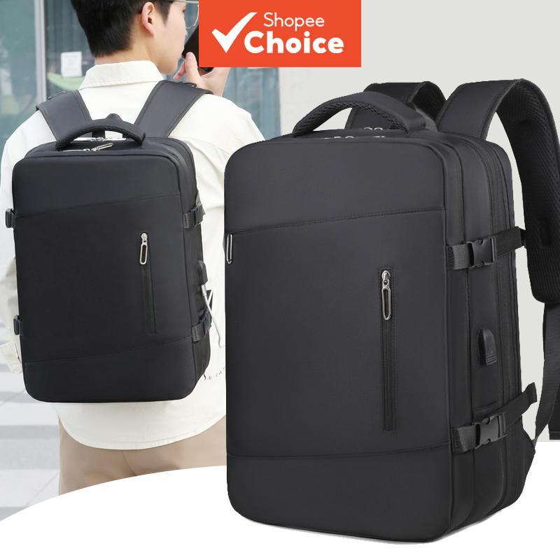 Mochila de viagem de grande capacidade expansível para negócios com interface USB, bolsa de computador multifuncional