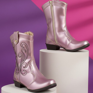 Botinha Infantil Texana Menina Bordada Country Confortável Estilosa Moda Blogueirinha Figueiroa