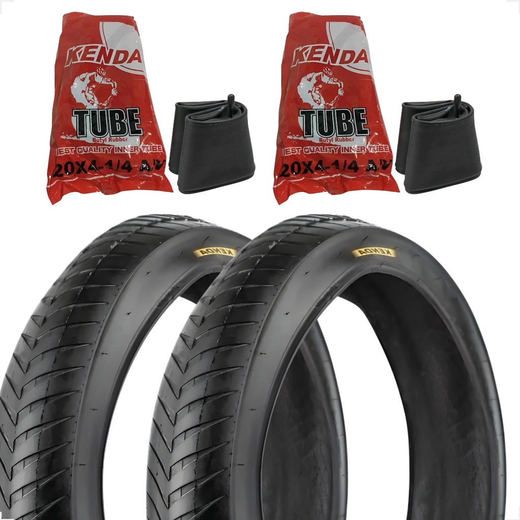 Par Pneu Kenda Aro 20 X 4.1/4 Chopper Fatbike Scooter Bike eletrica Camaras Kenda 20x4.1 bico grosso