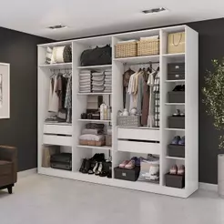 Conjunto Closet Kappesberg Adapt Branco 2 Peças 273cm
