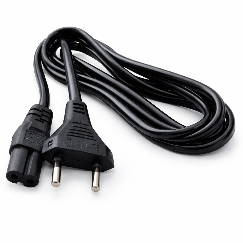 Cabo de Força 2 Pinos Bipolar 8 Cabo Grosso 1,5m Compatível PS2 PS3 PS4 TV Rádio Bivolt