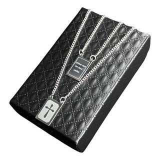 Escapulário Cruz Placa Livrai-Nos Do Mal Amém | Aço Inox 316L | Corrente 65cm | Masculino Feminino