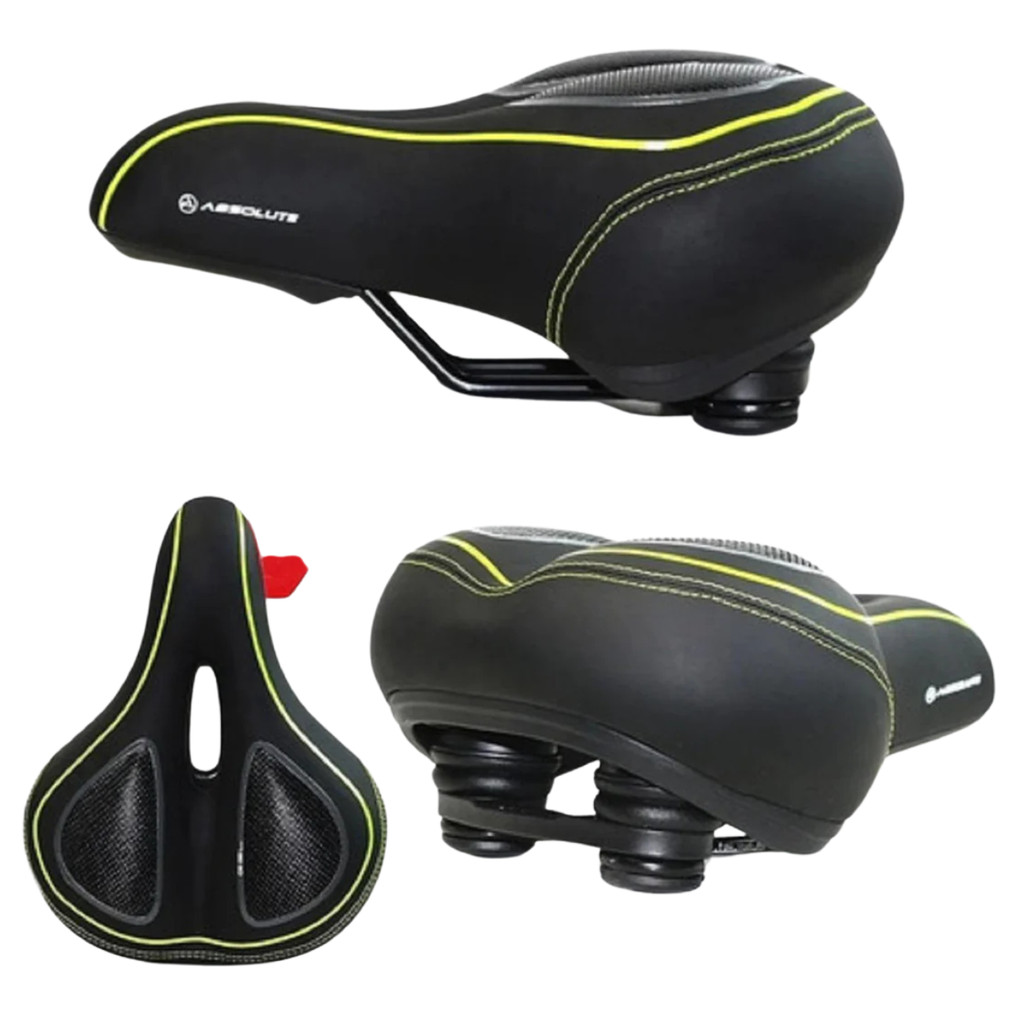 Selim Absolute Com Gel Elastômero Super Confortável Bike MTB Speed Urbana Anatômico Macio