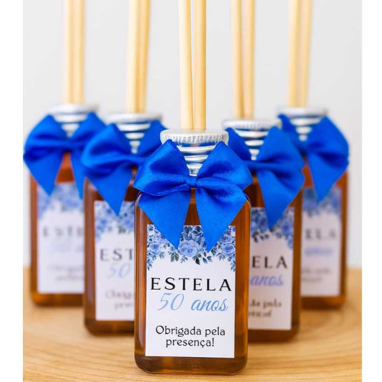 Kit Lembrancinha Personalizada Luxo Aromatizador ÂMBAR Quadrado Casamento Chá de Bebê Maternidade