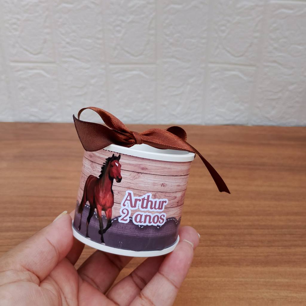 Kit Tubolata Personalizada 5x6 * Lembrancinhas  CAVALO FAZENDINHA-Chá de Bebe - Aniversário - Maternidade - Comemorações