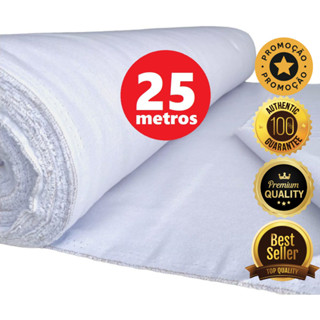 25 Metros Tecido Branco Alvejado Liso – Ideal para Pano de Prato, Sacaria e Artesanato em Oferta na Shopee