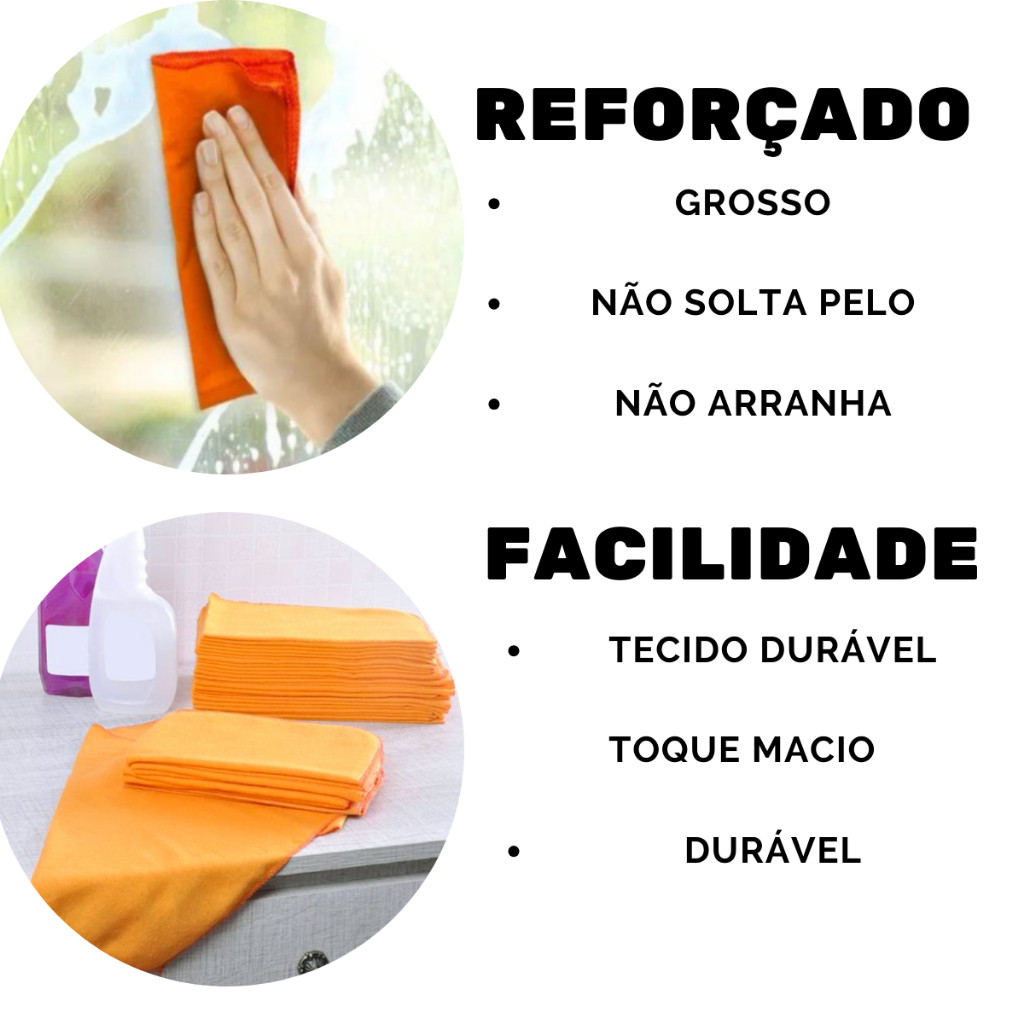 Detalhes do Kit Com 12 Flanelas Pano de Limpeza Profunda Flanelas Multiuso  Material de Limpeza 30x40 cm