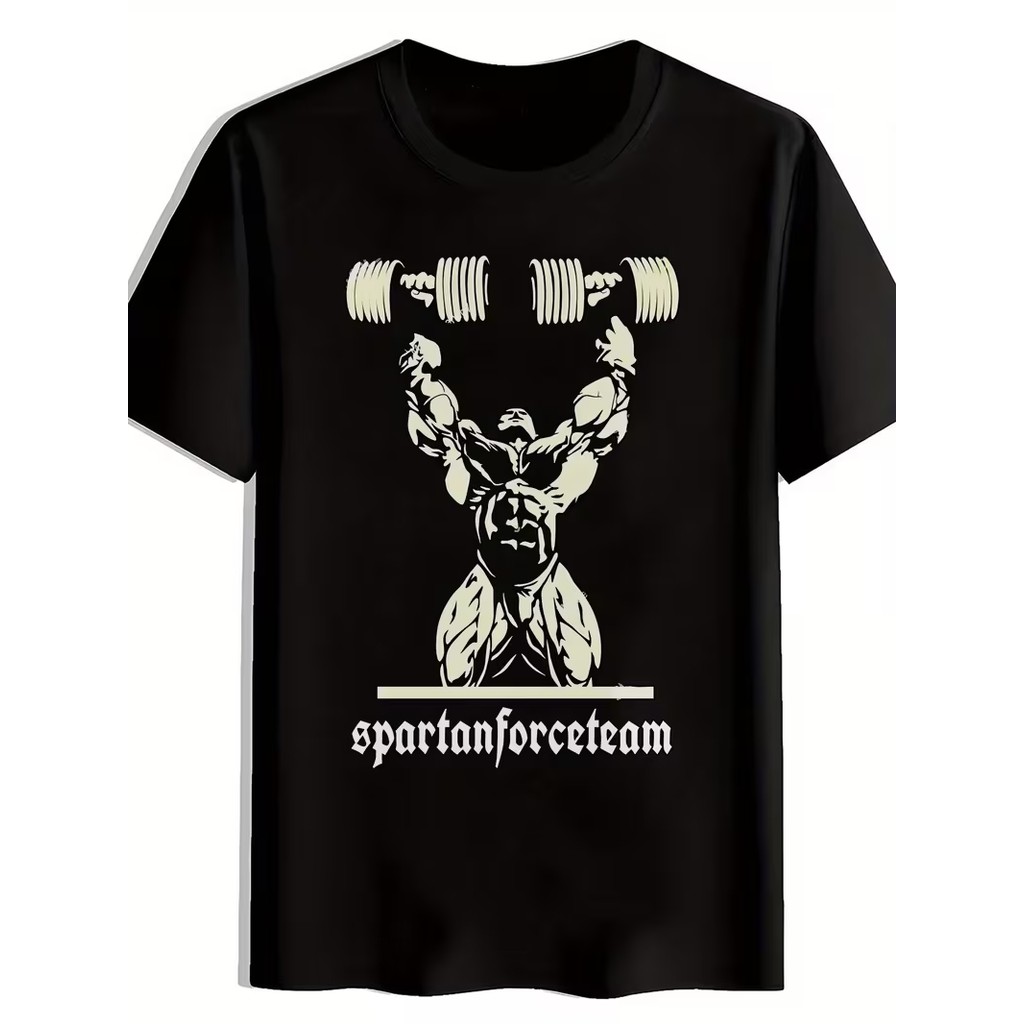 Camiseta Masculina Academia Spartan Force Lançamento 100% algodão Unissex Plus Size Oversized Premium - Asphalt Vibe