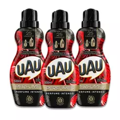 Kit 3un Amaciante Concentrado 500ml UAU Rosas e Sedução