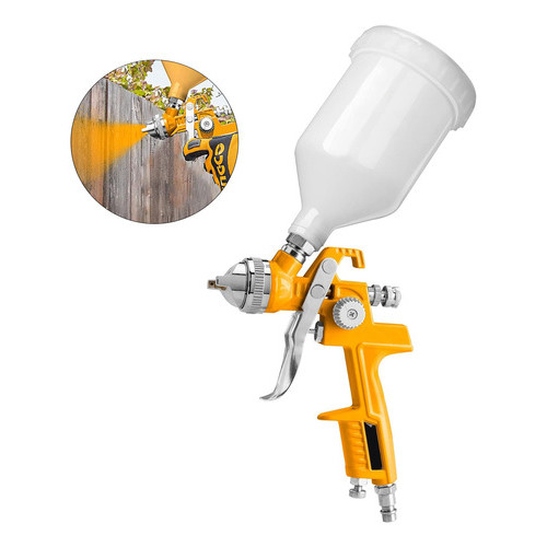 Pistola De Pulverização 600ml Controle De Fluxo E Amplitude Amarelo