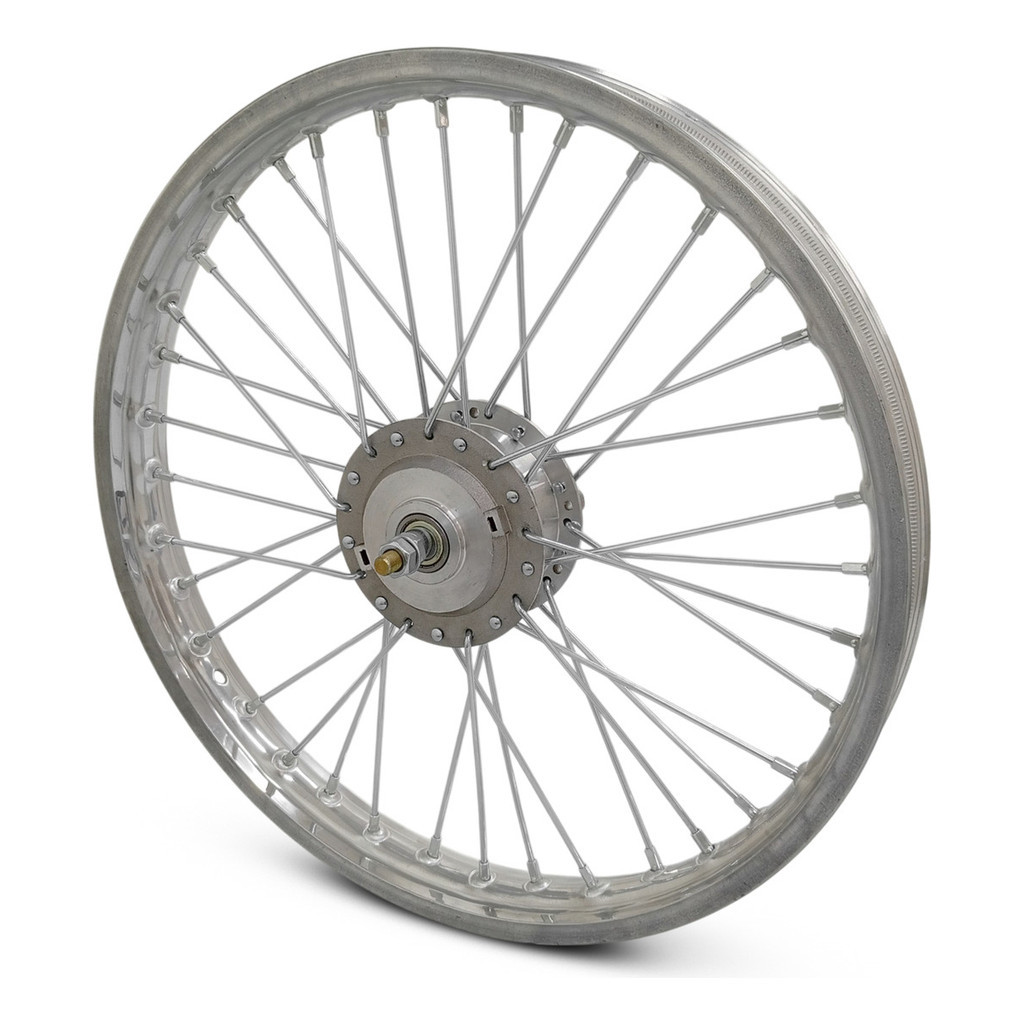 Roda Dianteira Aro 17 Para Mobilete Moby Bikelete 2 E 4 Tempos Com Cubo e Raios