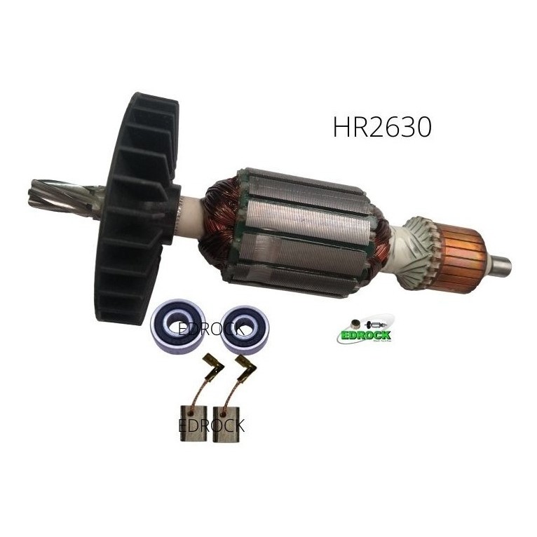 HR2610 HR2630 Makita Martelete Induzido Rotor 220V Rolamentos Escovas Carvão