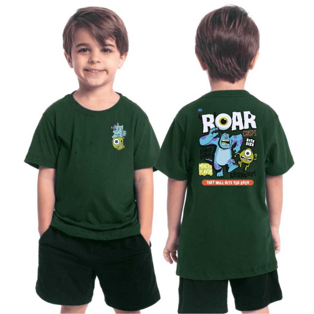 Camiseta Infantil StreetWear Monstros S.A, Juvenil | Blusa Estampa Personalizada Estilosa Para Crianças| Tshirt Algodão