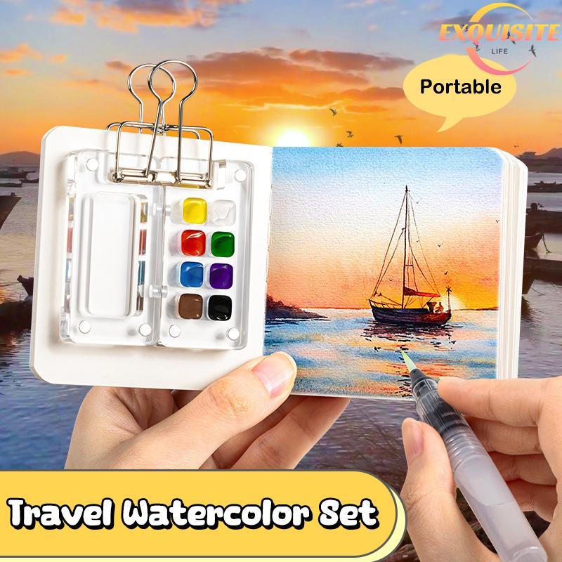 [EL-t] Conjunto De Paleta De Pintura Aquarela Para Viagem , Em Artista De Bolso , Conjuntos De Pintores , Artistas , Est