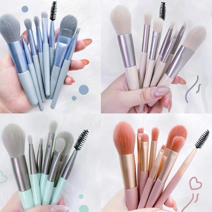 20 Kit Conjuntos de Mini Pincéis de Maquiagem 8 Peças Com Cabo de Madeira Fosco – Portátil / Ideal Para Revenda - WJ em Oferta na Shopee