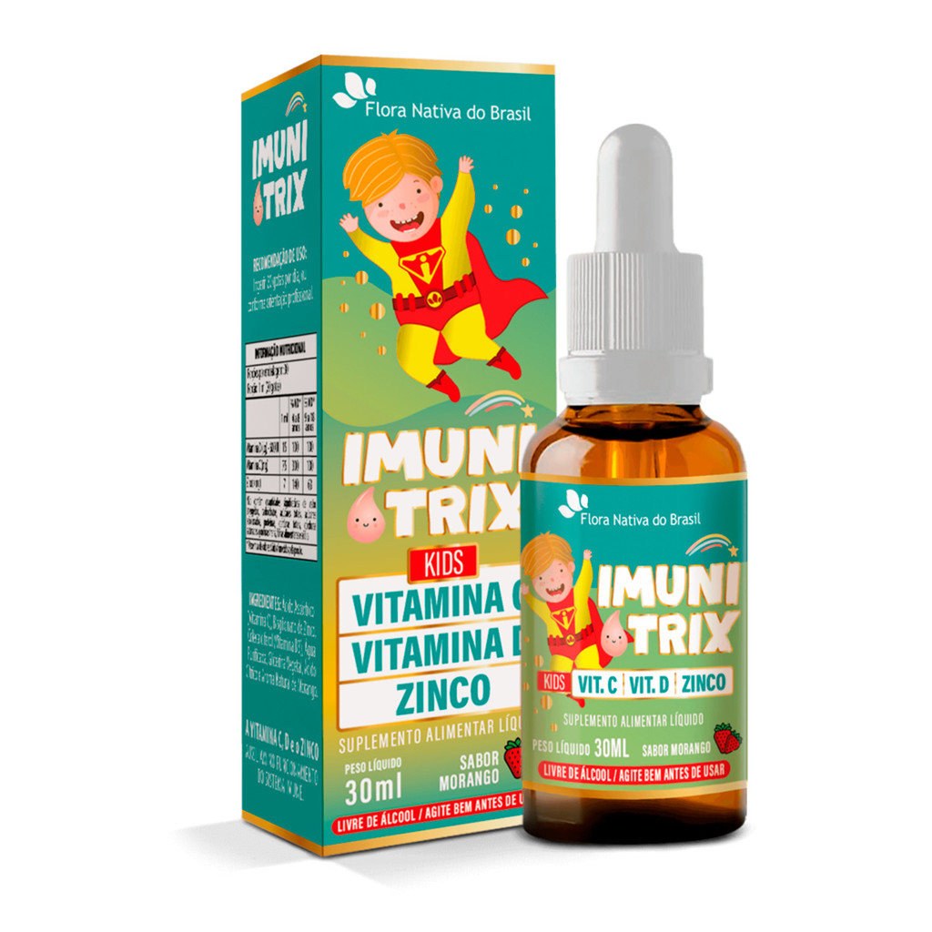 Imunitrix ( Vitamina C, D3 E Zinco) 30ml - Flora Nativa Sabor Morango