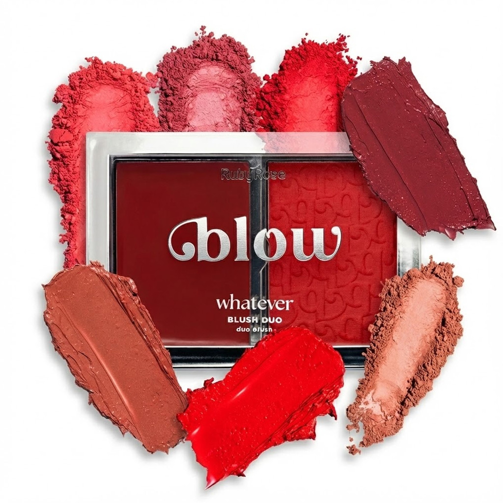 Blush Duo Ruby Rose Linha Blow Whatever HBM05 em Oferta na Shopee