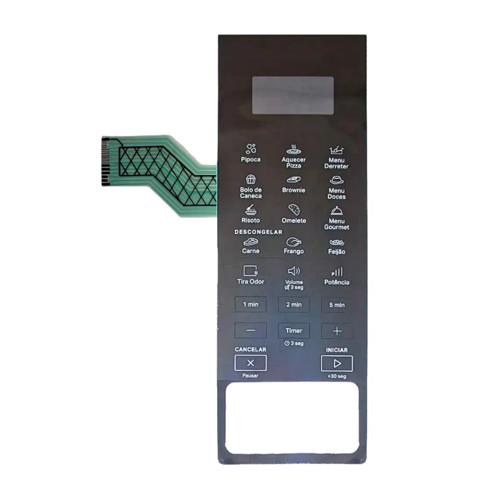 Teclado Membrana Compatível Microondas Brastemp BMS46AR Espelhada - Versão Flat Curvo (verifique)