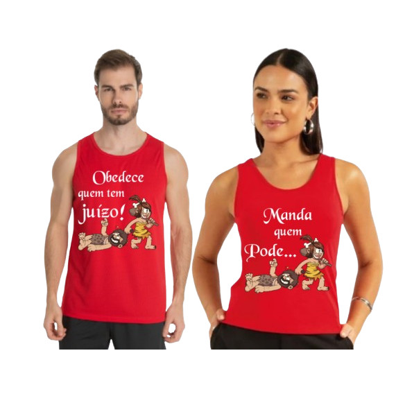 KIt Regata Manda quem pode Camiseta Verão carnaval casal conjunto tampa bumbum