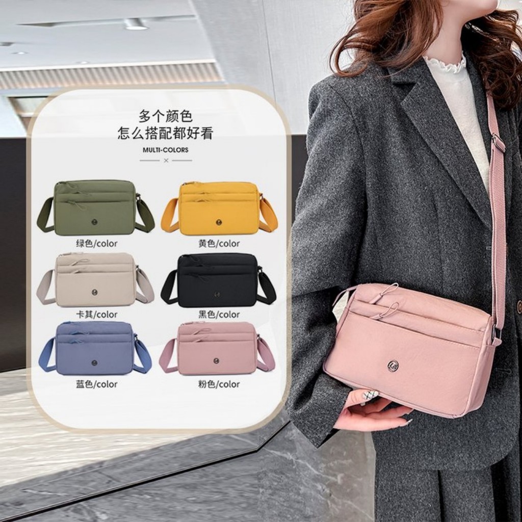 Bolsa Transversal Feminina Nylon Impermeável com Porta-Moedas Removível mm.Loja em Oferta na Shopee