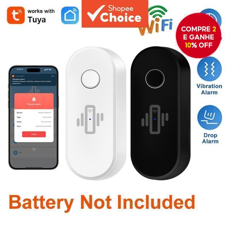 Sensor De Vibração Inteligente WiFi Tuya Glass Break Alarm Monitor Em Tempo Real