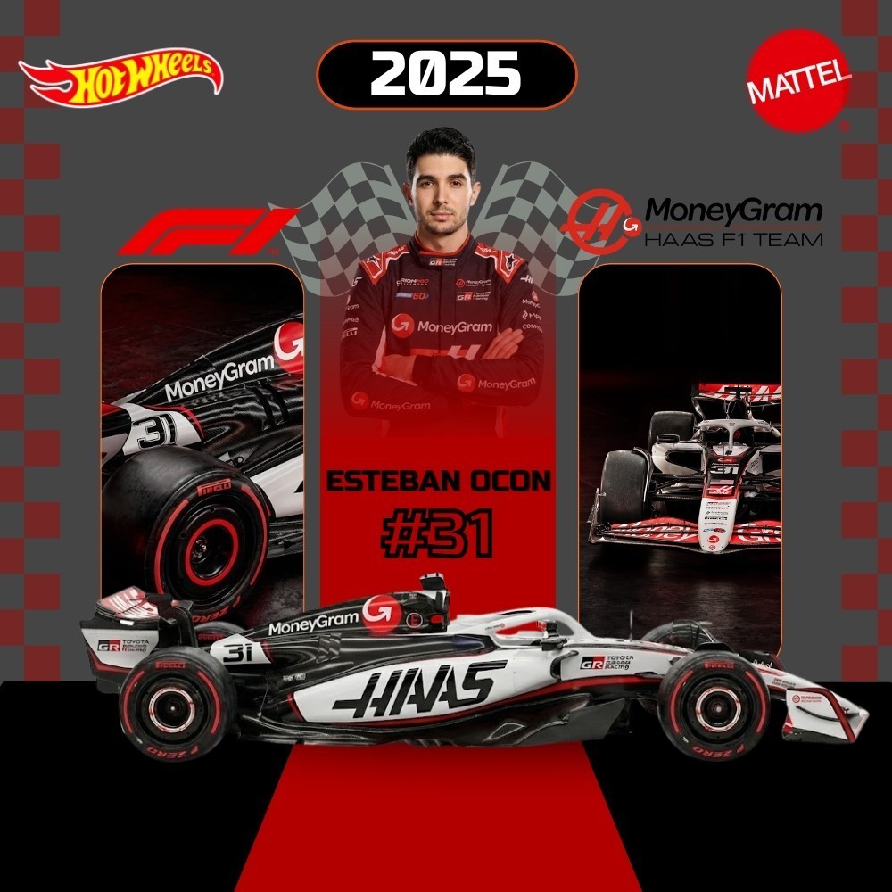 Kit 2 Hotwheels Premium F1 2025 Esteban Ocon - Miniatura Colecionador