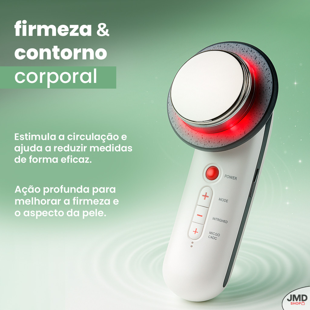 Massageador Bivolt anti envelhecimento rugas beleza Aparelho Portátil Ultrassom Tens Infravermelho 